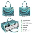 thumbnail image 2 of Large Capacity Tote Bag,Teal Marble Gold Wave Pattern Handbag Fashion Luxury Tote Bag,15.7"x13"x 5.1" Inches,Laptop Compatible, 2 of 6