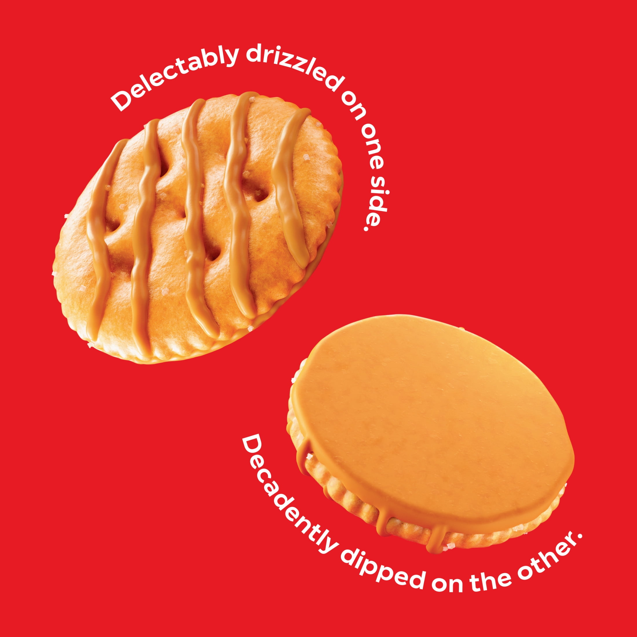 RITZ Drizzled Minis Caramel Crackers, Snacks for Kids and Adults, Party Snacks, 8 oz