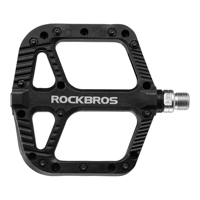 Pedales de bicicleta de montaña ROCK BROS Nylon Composite negros