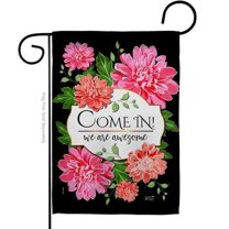 Angeleno Heritage G135543-BO Come in Floral Double-Sided Decorative Garden Flag, Multi Color