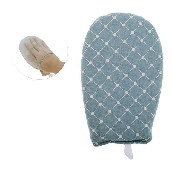 Unique Bargains Garment Steamer Ironing Gloves Grid Pattern Round Garment Steamer Ironing Board for Clothes Blue