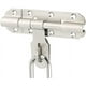 thumbnail image 1 of JM Pestillo de puerta con pestillo deslizante de 4 pulgadas, cerradura de puerta de seguridad, acabado cepillado de acero inoxidable JM, 1 of 5