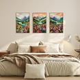 thumbnail image 3 of Watercolor Mountains d Canvas Wall Art Set, Boho Sun Forests Wall Decor, Green Scenery Wall Painting, Modern Woodland Artworks for Living Room, Bedroom, Dining Room, Office - 16"x24"x3, 3 of 7