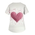 thumbnail image 5 of Printed Scrub Top Womens,Plus Size Women's V-Neck Valentine's Day Print Short Sleeve Side-Slit Scrub Tops with Pockets - Pink - S, 5 of 5