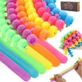 thumbnail image 1 of Fidget Noodles Toys, Cuerdas de fideos sensoriales, Juguete elástico para aliviar el estrés, Paquete de 12 Fideos Quiet Fidget con color arcoíris (a) A -, 1 of 1