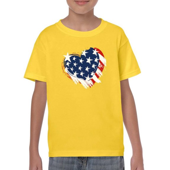American Heart 4Th Of July T-Shirt Juniors -Image by Shutterstock, Large