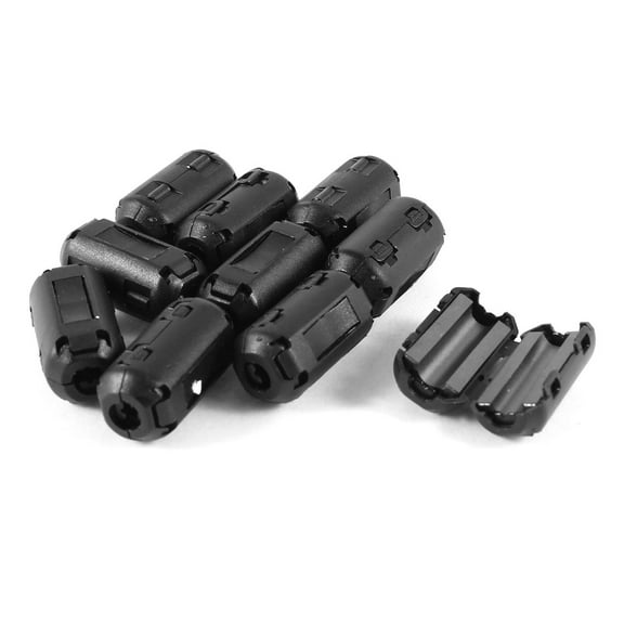 Unique Bargains 0.2" Dia Cord Core Noise Filter Plastic Ferrite Black 10 Pcs