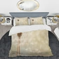 thumbnail image 2 of Designart "White Dandelion love expression IV" Floral Bedding Covert Set - Dandelion White Traditional Bed Set With 2 Shams, 2 of 6