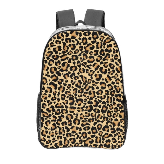 Rocae Leopard Print for 16inch Clear Backpack Transparent School Backpack for Women Men, Capacity Clear Bag for College, Travel