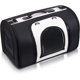 thumbnail image 1 of Jaula para gatos, jaula para gatos plegable y transpirable con correas ajustables, jaula para gatos aprobada por aerolíneas con forro polar lavable, fondo impermeable, negro + blanco, 41 * 25 * 26 cm JAMW Sencillez, 1 of 5