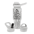thumbnail image 2 of Coldest Sports Water Bottle - 3 Insulated Lids (Chug Lid, Straw Lid, Loop Lid ) Double Walled, Thermo Mug, Metal Canteen (36 oz, Silver Leopard), 2 of 6