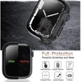 thumbnail image 3 of Compatible for Apple Watch Series 8/7 45mm Hard Case with Tempered Glass Screen Protector, Slim Hard PC Cover, Thin Bumper Full Coverage Accessories for iWatch 8/7 (45mm, Black), 3 of 5