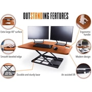 Stand Steady X-Elite Pro | Premier Corner Standing Desk Converter | Extra Large 40 Inch Sit to Stand Desk | Fully Assembled | Height Adjustable Desk Converter for Cubicles and L-Shaped Desks (Cherry)