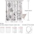 thumbnail image 4 of Cortina de ducha rústica con diseño de diente de león y deseos, juego de cortinas de ducha de estilo rústico con diseño de granja, gris, floral, planta, maleza y bosque, 183 cm de ancho x 213 cm de, 4 of 6