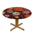 thumbnail image 3 of HAOXIT Dandelion Tablecloth, Floral Patterned Illustration with Wavy Pedicles and Big Dots in Autumn Colors, Round Table Cover for Dining Room Kitchen Decor, 3 of 8