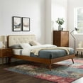 thumbnail image 2 of Platform Bed Frame, King Size, Wood, Brown Walnut Beige, Modern Contemporary Urban Design, Bedroom Master Guest Suite, 2 of 10