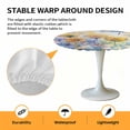thumbnail image 6 of Watercolor Flowers Dragonfly Elastic Fitted Round Table Cover Spring Pastoral Waterproof Outdoor Tablecloth for Holiday Party, Picnic, Patio & Dining Fits Tables Up to 45"-54", 6 of 8