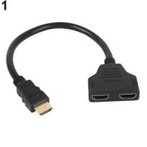 Huanledash 1080P HDMI-compatible Port Male to 2 Female 1 In 2 Out Splitter Cable Adapter Converter