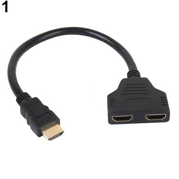 Huanledash 1080P HDMI-compatible Port Male to 2 Female 1 In 2 Out Splitter Cable Adapter Converter
