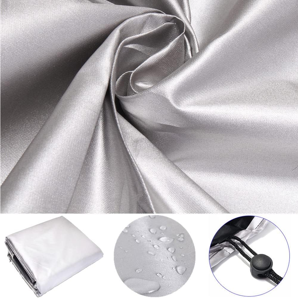 Tarpaulin Garden Table 120X120X74cm,Waterproof Cover for Garden Furniture, Rectangular Seating Sets, Rain Cover and Dustproof, Heavy Duty, Anti-UV (Silver 120X120X74cm)