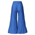 thumbnail image 5 of PATLOLLAV Fashion Womens Loose Solid Color Casual Wide Leg Pants Cotton Linen Trousers, 5 of 6