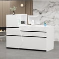 thumbnail image 4 of WIAWG L Shaped Front Recption Desk with Drawer and Counter White 55.1", 4 of 7