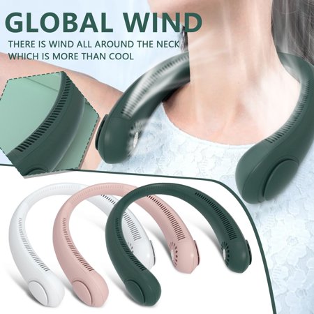

WGOUP Portable Rechargeable Hanging Bladeless Handsfree Neckband Fan Quiet Fan Neck Fan One Size