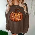 thumbnail image 5 of JingHai Women's Cute Halloween Sweatshirts Sequin Spooky Ghost Pumpkin Graphic Oversized Pullover Crewneck Long Sleeve Sweater Tops Coffee L, 5 of 5