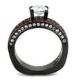 thumbnail image 3 of IP Black(Ion Plating) Stainless Steel Ring with AAA Grade CZ in Clear for Women Clear Stone Color Style TK3695 Size 7, 3 of 5