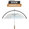 thumbnail image 3 of Barton Outdoors Rain Umbrella - Clear and White Rip-Resistant - Auto Open with Resin Handle, 3 of 6