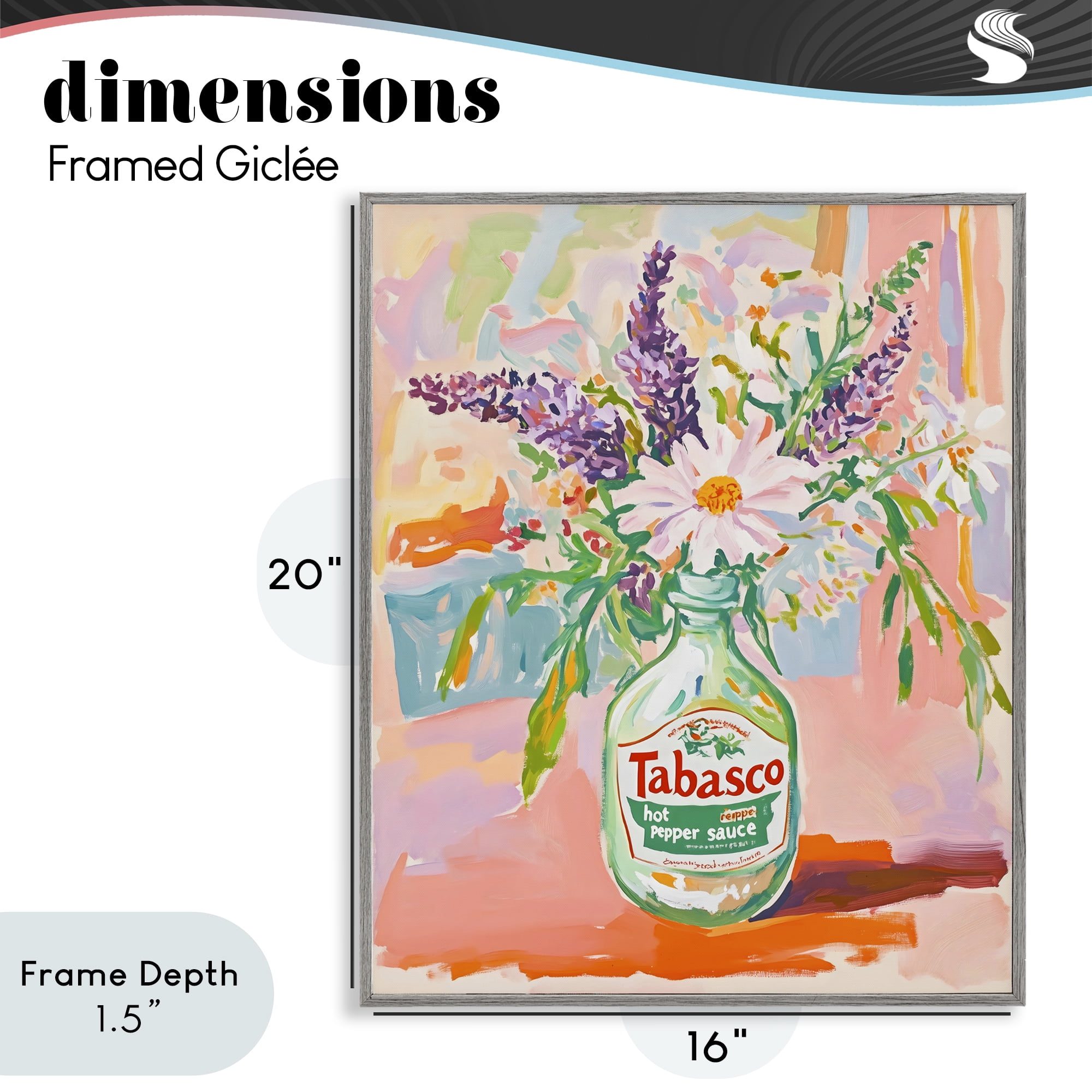 Stupell Industries Hot Sauce Bottle Bouquet Gray Framed Giclee Art, design by The Prints Vibe