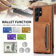 thumbnail image 6 of SaniMore Case for Samsung Galaxy S22 Ultra 6.8" 2022, [Flip Wallet with Card Slots] [Kickstand] [Shockproof & Anti-fall] Wear-resistant  Retro PU Leather Rugged Cover For Galaxy S22 Ultra, Brown, 6 of 6