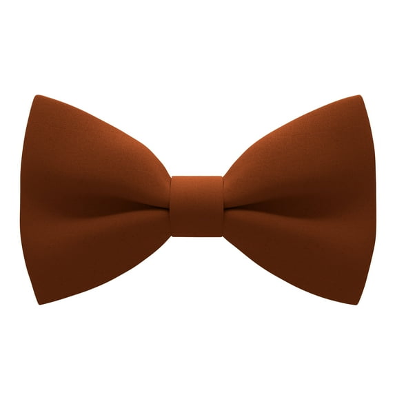 Classic Pre-Tied Soft Crape Bow Tie for Wedding Formal Events Solid Tuxedo, by Bow Tie House (Medium, Rust)