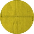 thumbnail image 1 of Ahgly Company Indoor Round Abstract Yellow Modern Area Rugs, 4' Round, 1 of 4