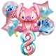 thumbnail image 3 of Juego de 6 globos de aluminio de Disney Lilo & Stitch con forma de ángel rosa para decoración de fiestas de cumpleaños de niños y niñas, suministros para baby shower, globos de aire, 3 of 5