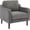 Grey, variant on Mid-Century Modern Accent Chair – Comfy Linen Fabric Armchair with Scooped Arms and High Back, Rubberwood Legs for Living Room, Green