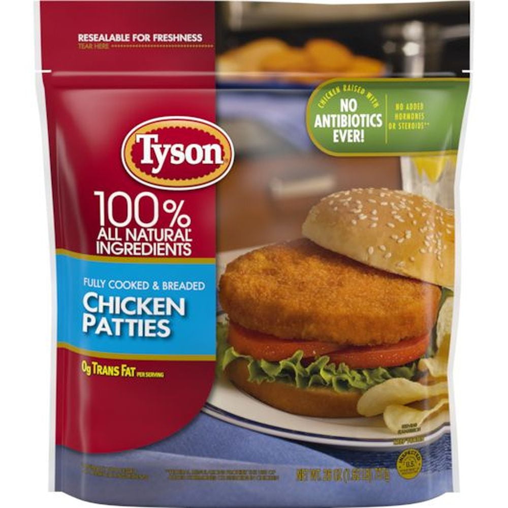 Tyson Fully Cooked and Breaded Chicken Patties, 1.625 Pound 12 per
