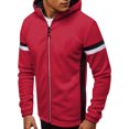 thumbnail image 1 of Gibobby Sudadera para hombre con cierre Sudadera con Capucha de Forro Polar, con Cierre Completa, Absorbe la Humedad y Transpirable(Rojo,CH), 1 of 5