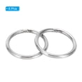thumbnail image 3 of Uxcell 1.6" Metal O Rings, 6 Pcs 304 Stainless Steel Smooth Round Rings for Bags, Belts, 4mmx40mm, 3 of 5
