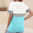 thumbnail image 4 of Shirts for Women Short Sleeve Round Neck Striped Printed Casual T-shirt Light Blue XXXXXL, 4 of 6