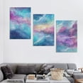 thumbnail image 4 of Ullo0ord  Abstract Romantic Color Picture Canvas Wall Art, Inch Blue and Purple Nebula Acrylic Paint Prints Artwork Wall Decor, Gallery Wrapped Modern Art Deco, 4 of 4