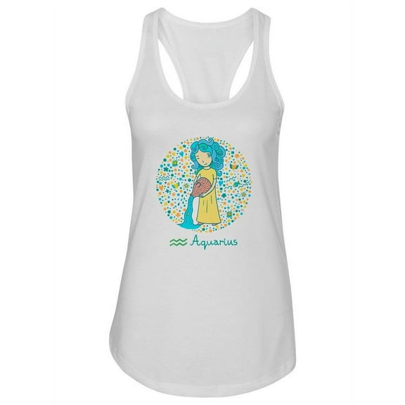 Cute Zodiac Sign Aquarius. Tank Women -Image by Shutterstock, Female Medium