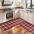 thumbnail image 3 of Kitchen Rugs Sets Of 2,Red and Green Christmas Plaid Pattern Anti Fatigue Kitchen Mat Rugs Non Slip Washable,Decorative Kitchen Floor Mats for Kitchen,Sink,Laundry,17"x47"+17"x47", 3 of 5