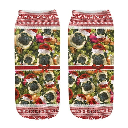 

Yubnlvae Socks Unisex Christmas Funny 3D Fashion Printed Casual Socks Cute Low Cut Ankle Socks