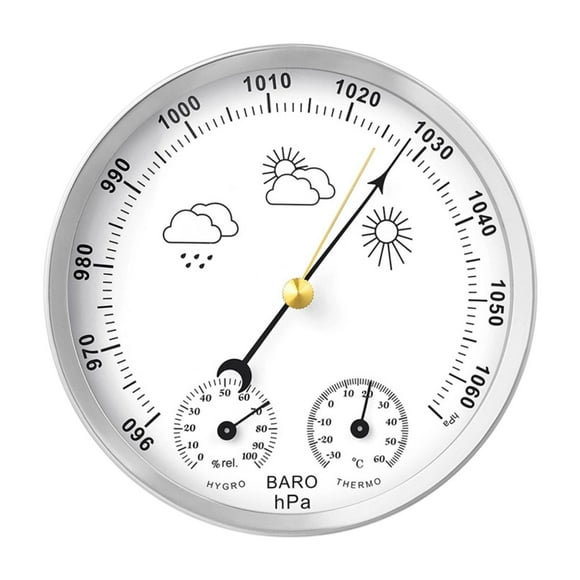 koolsoo Barometric Pressure Gauge 3 in 1 Weather Barometer for Boat Greenhouse Hotel