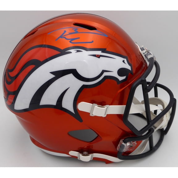 Russell Wilson Autographed Orange Flash Full Size Replica Helmet Denver Broncos Fanatics Holo #QL84418437