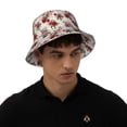 thumbnail image 5 of Yiaed Rose Flowers Print Reflective Stripe Bucket Hat Unisex Funny Outdoor Fisherman Cap Beach Sun Hat, 5 of 5
