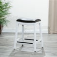 thumbnail image 2 of 24" Counter Stool, White Finish, Black Leather Seat 60613, 2 of 5