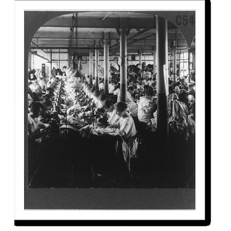Historic Print, Interior of a woolen factory, Leicester, England, 16" x 20"