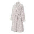 thumbnail image 2 of Michellecmm Women's Thick Flannel Bathrobe Heart Print Long Sleeve Fuzzy Plush Shawl Collar Bath Robe with Belt, 2 of 9